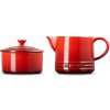 Le Creuset - set 2ks mliečnik + cukornička červený