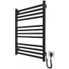 Mario-Radiators Kúpeľňový rebríkový radiátor HF LONDON 165W/230V 77x53 cm čierny pravý 6.1.0102.06.BM + záruka 3 roky zadarmo