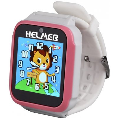HELMER dětské chytré hodinky KW 801/ 1.54" TFT/ dotykový display/ foto/ video/ 6 her/ micro SD/ čeština/ růžovo-bílé Helmer KW 801 P
