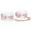 Liebe Seele White & Pink Fairy Leather Hand Cuffs, kožené putá s retiazkou
