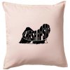 Lhasa Apso nápis v tele - Vankúš 50x50 - 50x50 - Iba poťah ( Svetloružová )