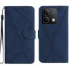 Peňaženkové kožené puzdro Global Stitching na Xiaomi Redmi Note 13 4G - Modrá