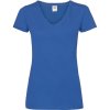 Fruit of the Loom Tričko Lady-Fit Valueweight V-Neck T s výstřihem do V, krátký rukáv, dámské COT-16139845004 XL Královská modrá