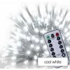 LED vianoč. cencúle, 5 m, vonkajšie aj vnútor., studená biela, ovládač, programy, časovač