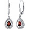 Silvego Strieborné náušnice s prírodným granátom a Brilliance Zirconia FW9395EGH