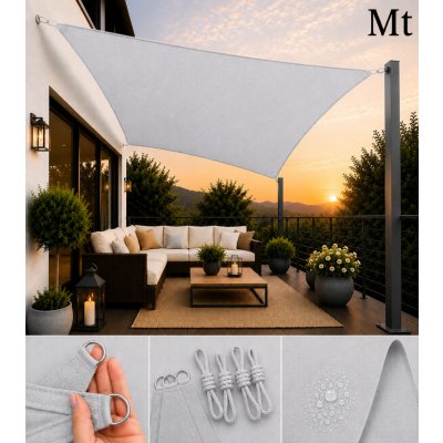 Slnečná tieniaca plachta 3x5 m, Oxford 165 g/m², světle šedá