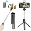 Platinium Teleskopická selfie tyč so statívom a bluetooth ovládaním R1S, čierna