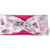 Baby Nellys Bavlněná dětská čelenka Berušky - bílá/růžová, 92-98, 92/98 (18-36m)