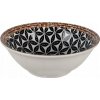 Clayre & Eef Biela keramická miska na polievku s čiernymi kvetmi Saar 300 ml
