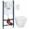 Súprava WC misa s pomaly sa sklápajúcim sedadlom Grohe Euro Ceramic 102510SH00, podomietková konštrukcia Grohe Solido 38971000, 38732SH0