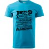 1972 v kocke - Klasické pánske tričko vyššej gramáže - 2XL ( Svetlý tyrkys )