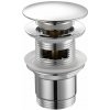 AQUALINE Uzatvárateľná umývadlová výpust guľatá, Click Clack, veľká zátka, V 35-55mm, chróm TF7001