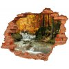 Nálepka fototapeta 3D na stenu Vodopád v lese 90x70 cm