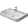 Duravit Happy D.2 - Umývadlo, 80x51 cm, s prepadom, s otvorom na batériu, s WonderGliss, biela 23188000001