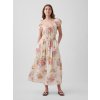 GAP Maxi šaty z voálu s kvetinovým vzorom Béžová XXS Béžová Béžová
