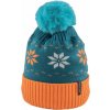 Zimná pletená čiapka Finmark, WINTER HAT tyrkysová,oranžová,sivá, UNI