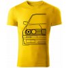 T-ričko BMW e30 pánske tričko Farba trička: Žltá, Farba potlače: Čierna, Veľkosť: 3XL
