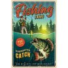 Ceduľa Fishing - Tours Vintage style 30cm x 20cm Plechová tabuľa