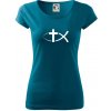 Ježíšova ryba - Dámske tričko Pure - XL ( Petrolejová )