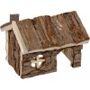 Duvo+ Drevený domček pre drobné hlodavce 15 x 11 x 12 cm