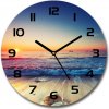 Sklenené hodiny okrúhle Východ slnka mora fi 30 cm