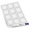 Samolepky na dózy WHITELINE štvorec biely 12ks