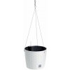 Prosperplast Rato Round W Závesný kvetináč + zavlažovcí systém 25,6x21,9cm biela DRTW260