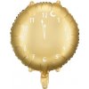 PartyDeco Fóliový balón - Hodinky, zlaté 45 cm