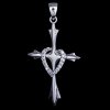 Silver.ag Prívesok strieborný, CZ, kríž so srdcom P1139