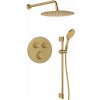 Sapho SMART SELECT sprchový set s termostatickou batériou, 2 výstupy, posuvný držiak sprchy, zlato mat RP032GB-02