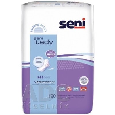 Seni Lady NORMAL VLOŽKY anatomické urologické vložky pre ženy, savosť 360ml, 20ks