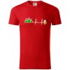 EKG z hôr na pivo - Tričko z organickej bavlny - 2XL ( Červená )