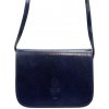Vera Pelle Kožená malá dámska crossbody kabelka tmavo modrá