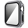 AppleKing puzdro osadené kamienky s tvrdeným sklom pre Apple Watch 44 mm - čierne - možnosť vrátiť tovar ZADARMO do 30tich dní