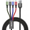 Baseus dátový kábel 4v1 microUSB+USB-C+2xLightning 1,2m 3,5A čierny 6953156278486 NoName