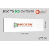 SMODERN sklenený infrapanel TD ECO GWT670 biele sklo 670W