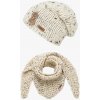Doke Detský set pletená čiapka a háčkovaný šál b nature tweed pre deti 12-16 rokov