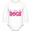 Detské Body s Dlhým Rukávom - Nápis - So psami je život krajší - Biela - 12 - 18 mesiacov - Detské