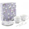 HOME ELEMENTS Porcelánová šálka a podšálka 2 x 250 ml, Levanduľa