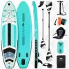 Aukai Stand Up Paddle Board 320cm 2v1 s kajak sedadlom SUP surfovacie nafukovacie + pádlo a dvojité pádlo surfovacie pádlovanie paddleboard - tyrkysová