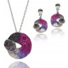 Yvon Umelecký komplet náhrdelníka a náušníc vo fialovo-ružovom tóne s efektom ombré