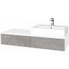 Dreja Kúpeľňová skrinka MODULE SZZ2 120 umývadlo Kube - N01 Biela lesk / D01 Betón / Levé