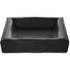 Bia Bed Imitácia koženého koša pre psov Čierna