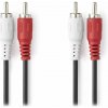 NEDIS stereo audio kabel RCA/ 2× zástrčka RCA - 2× zástrčka RCA/ černý/ bulk/ 1m CAGL24200BK10