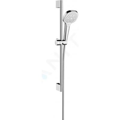 HANSGROHE - Croma Select E Set sprchovej hlavice, 3 prúdy, tyče a hadice, EcoSmart 9l/min, biela/chróm 26581400