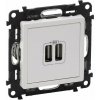 Legrand Slovensko, s.r.o. Valena Life - 753112 - Dvojzásuvka s USB nabíjačkou - Biela