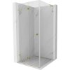MEXEN/S - Lunar-F L sprchový kút skladacie dvere ľavá 90 x 90, transparent, zlato 836L-090-090-50-00-L