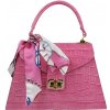 NovaKabelka.sk Flavia Cocco Rosa kožená talianska crossbody kabelka ružová
