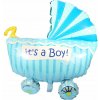 Balón na baby shower - KOČÍK modrý XXL