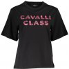 CAVALLI CLASS Perfektné Dámske Tričko Krátky Rukáv Čierna Farba: čierna, Veľkosť: L